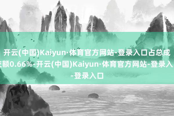 开云(中国)Kaiyun·体育官方网站-登录入口占总成交额0.66%-开云(中国)Kaiyun·体育官方网站-登录入口
