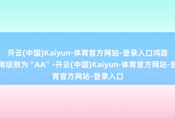 开云(中国)Kaiyun·体育官方网站-登录入口鸿路转债信用级别为“AA”-开云(中国)Kaiyun·体育官方网站-登录入口